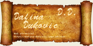 Dafina Duković vizit kartica